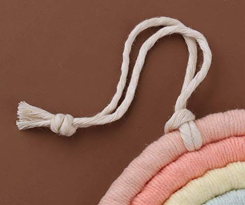 ZWA Rainbow Wall Hanging, Handmade Macrame Art Decor for Nursery Kids Room Home