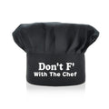 AGMdesign Don't F with The Chef Funny Chef Hat, Funny Chef Wear, Adjustable Kitchen Cooking Hat for Men & Women Black, Mother's Day/Father's Day/Birthday Gift for Him, Her, Mom, Dad, Friend