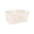 Superio Gradient Perforated Laundry Basket with Ergonomic Handles, 40 Liters- Modern Slim Design - Cream