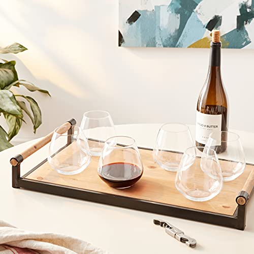 Luigi Bormioli Atelier Stemless Pinot Noir Wine Glass, 20-Ounce, Set of 6