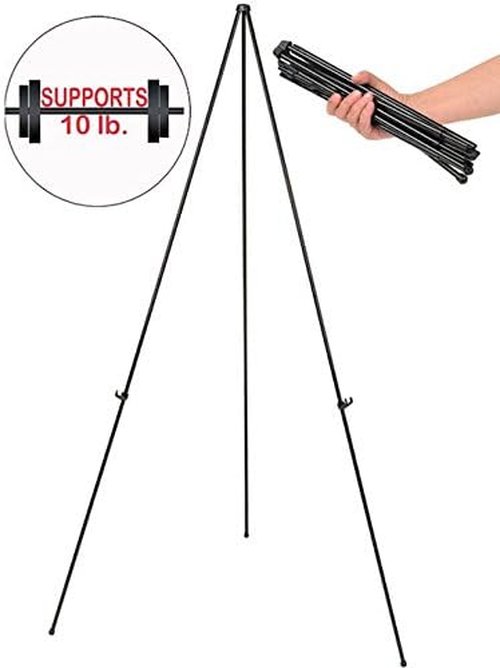 MasterVision Instant Easel - Lightweight Steel Design, 61.5" Height, Sleek Black Finish