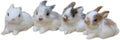 VICASKY Realistic Mini Easter Rabbit Figurines - 4pcs Lifelike Furry Bunny Decorations for Baskets & Parties