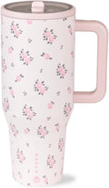 HydroJug Traveler 40 oz Water Bottle - Leak Resistant, Insulated with Handle & Flip Straw - Wildrose