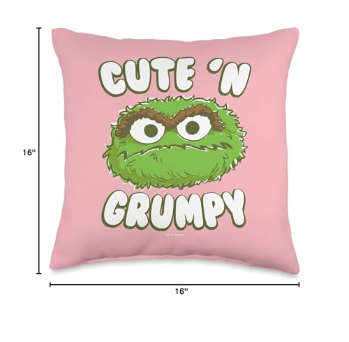 Sesame Street Oscar The Grouch Cute 'n' Grumpy Throw Pillow