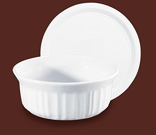 CorningWare Round French White Casserole Dishes - 16oz with Plastic Lids (Set of 2)