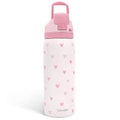 Heart Insulated Stainless Steel Water Bottle with Straw for Sports and Travel, 32oz, Gifts for Women Girls Friends Teens Birthday Christmas
