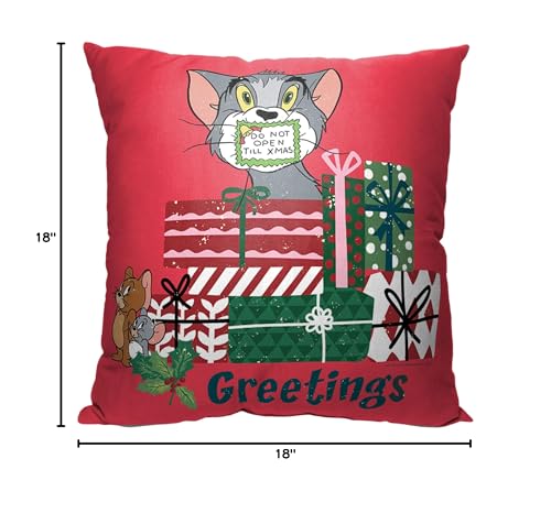 Northwest Tom & Jerry Pillow, 18" x 18", Silenced Till Christmas