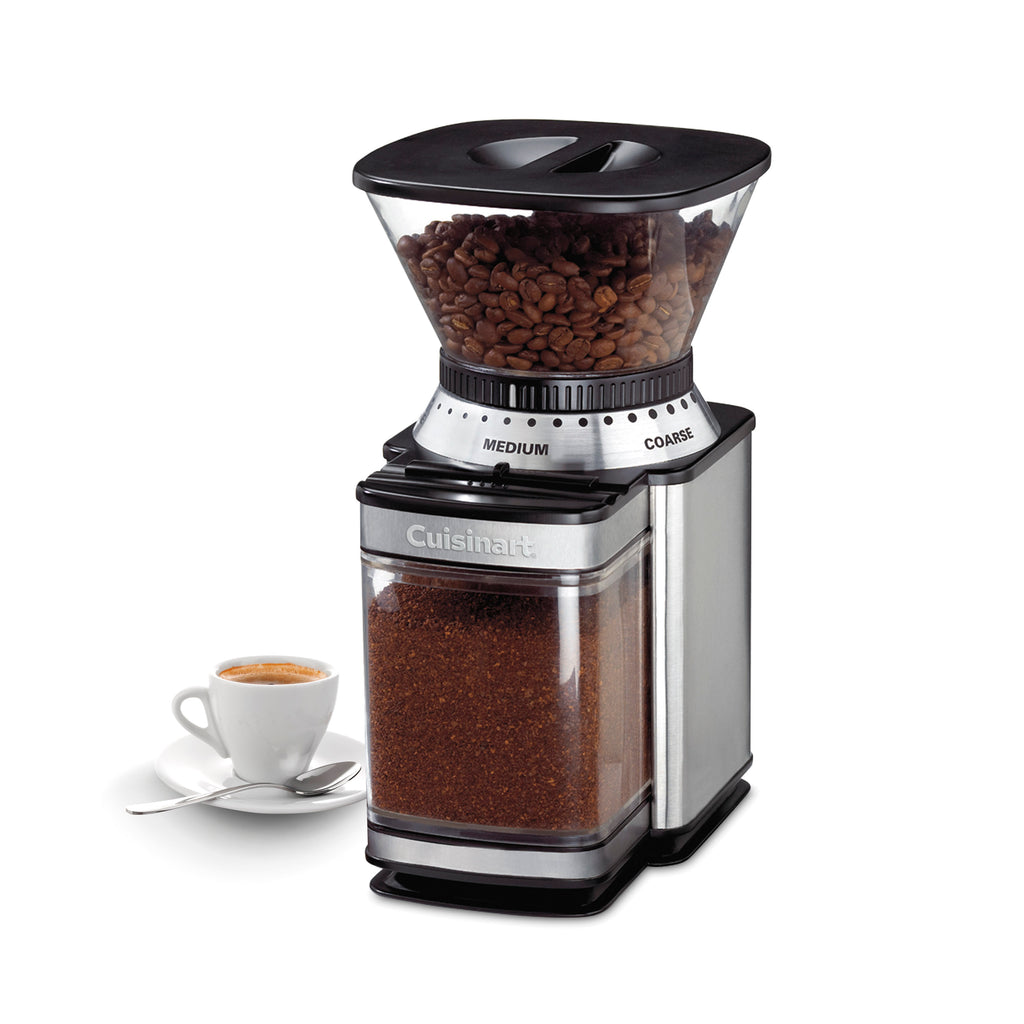Electric Burr Coffee Grinder with 32-Cup Capacity - Stainless Steel