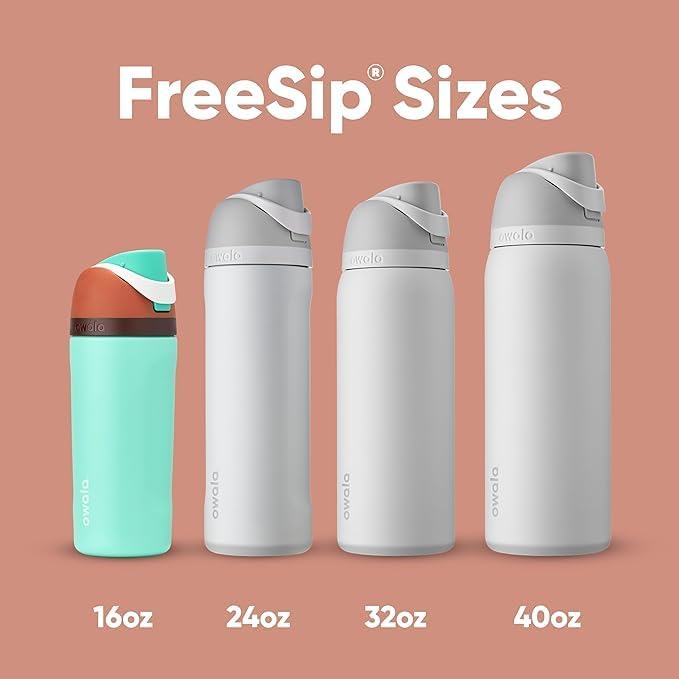Owala FreeSip 32 oz Insulated Stainless Steel Water Bottle - BPA-Free with Straw | Foggy Tide Color for Sports & Travel