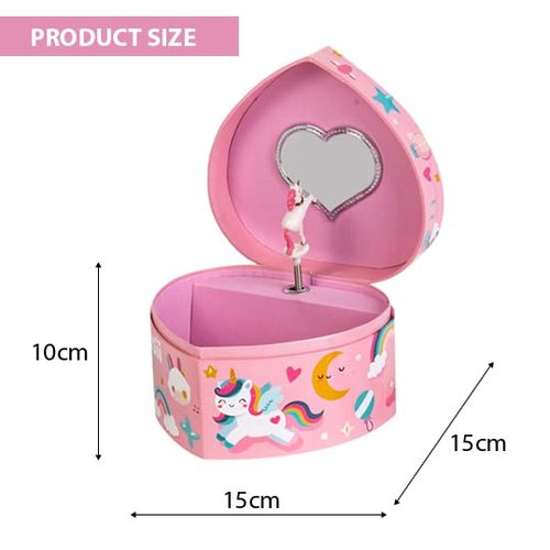 Sii Pikki Unicorn Musical Jewelry Box for Girls | Heart Shaped Toddler Music Box Toys | You Are My Sunshine Ring Tone Melody | Birthday Christmas & Valentines Gifts for Girls Kids