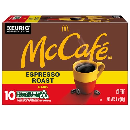 McCafe Espresso Roast Coffee, Keurig Single-Serve K-Cup Pods, 60 Count (6 Packs of 10), Dark Roast Made with Arabica Beans, Bold Flavor with Bittersweet Chocolate & Toasted Nut Notes