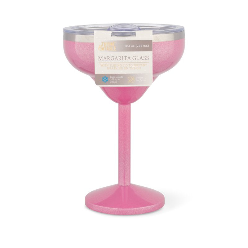 Stainless Steel Margarita Tumbler with Sliding Lid - Pink 10oz
