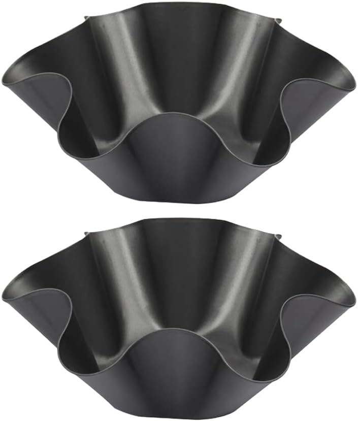 Skiennix Non-Stick Baking Bowls - Tortilla Bowl Maker Carbon Steel Molds | Black Salad Bowl Pans