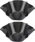 Skiennix Non-Stick Baking Bowls - Tortilla Bowl Maker Carbon Steel Molds | Black Salad Bowl Pans
