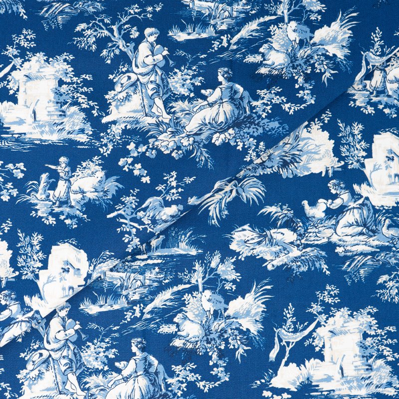 Cotton Fabric for Quilting & Sewing - Navy Toile Print, 2 Yards, 45" Wide