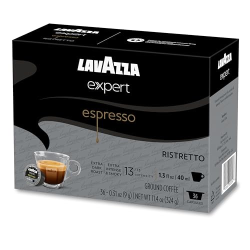 Lavazza Expert Espresso Ristretto Capsules, Extra Dark Roast, Arabica and Robusta Blend, Compatible with Lavazza Classy Machines (36 Capsules)