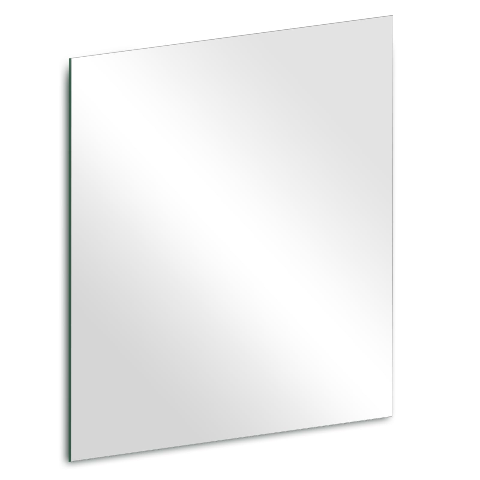 QEEYON 14 x 12 inch Glass Wall Mirror Tile Self Adhesive Frameless High Clear Mirror Sheet for Wall, Home Gym, Door, Bathroom, Bedroom Decor