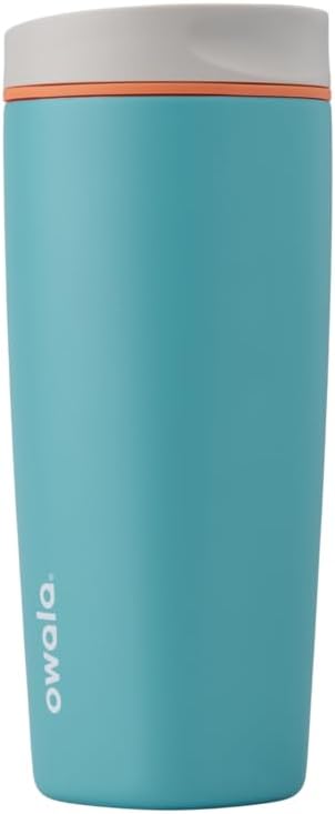 Owala SmoothSip 20 oz Insulated Stainless Steel Coffee Tumbler - Reusable Hot & Iced Coffee Cup | Grey/Blue (Pack of 8)