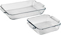 Anchor Hocking Cake Dish & 3 Quart Baking Dish Value Pack - Tempered Glass, Oven & Microwave Safe