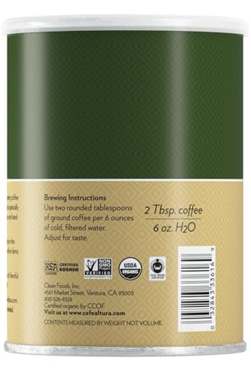 Cafe Altura Ground Organic Coffee, Fair Trade Classic Roast, 12 Ounce