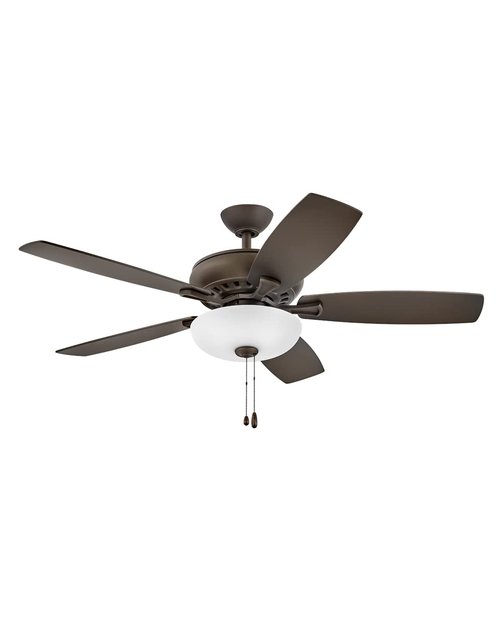 Hinkley 52" Highland LED Illuminated Indoor Ceiling Fan - Metallic Matte Bronze, Two-Sided Fan Blades to Customize with Décor