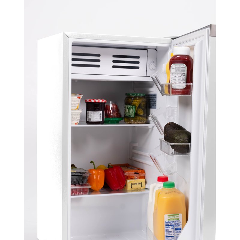 Compact Fridge 3.2 Cu. ft. with Chiller - White Mini Refrigerator