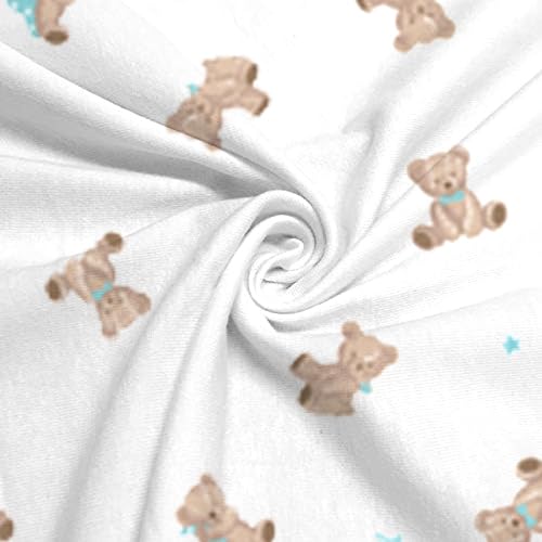 American Baby Company 100% Natural Cotton Fitted Mini Crib Sheet 38" x 24" - Soft & Breathable Small Nesting Portable Crib Sheet, Fits Pack N Play Mattresses, Bear, for Boys & Girls