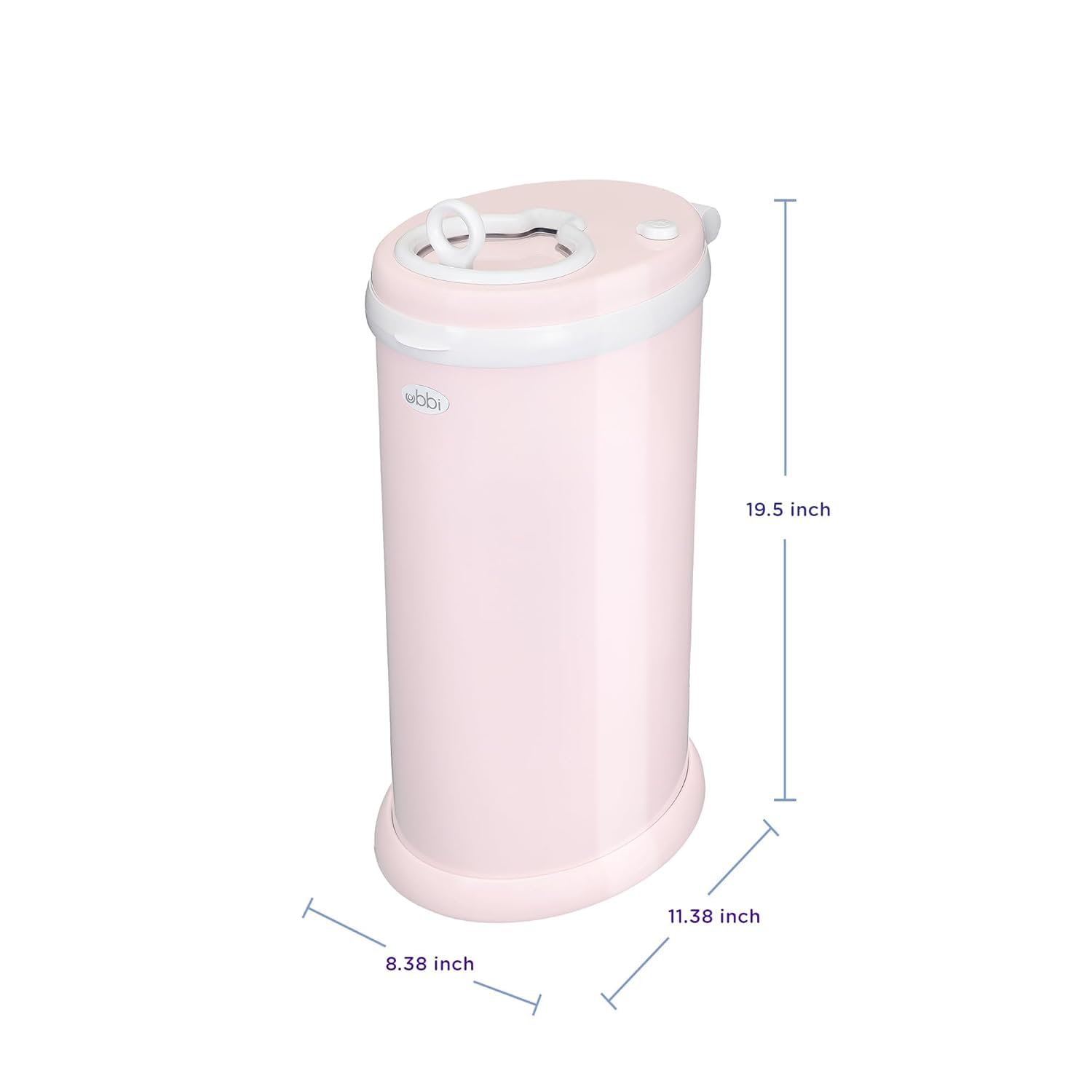 Ubbi Steel Diaper Pail - Odor Locking Design, No Special Bag Needed | Award-Winning Blush Pink