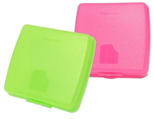 Tupperware Sandwich Keepers Set of 2 Pink and Green