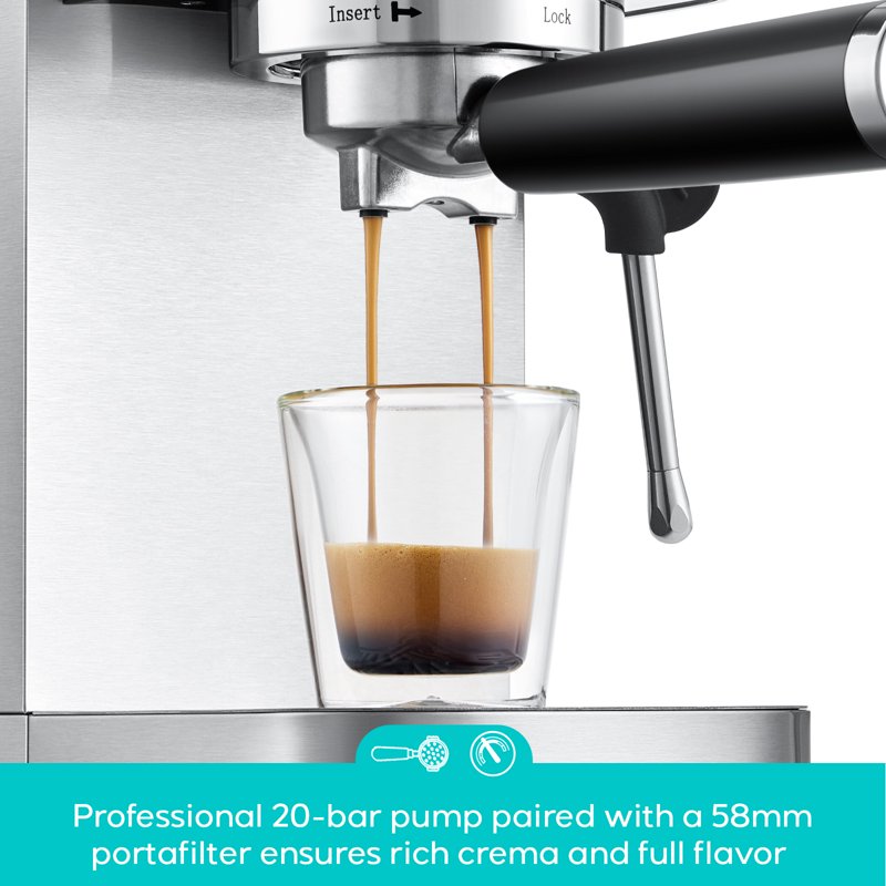 Semi-Automatic Espresso Machine with 58mm Portafilter & PID Control