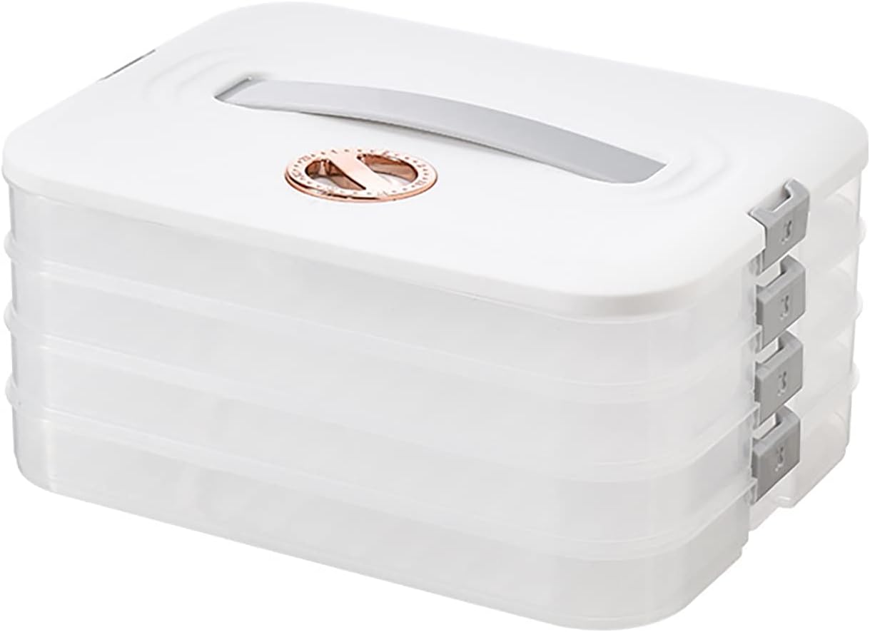 Skiennix 4-Layer Food Storage Containers - Stackable & Airtight Dumpling Storage Box