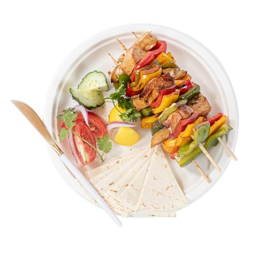 Restaurantware-Moderna 7.75 Inch Fancy Flatware, 500 Durable Plastic Flatware - With White Handle For Grip, Heavy-duty, Gold Plastic Knives, Serrated Edges Or Restaurants