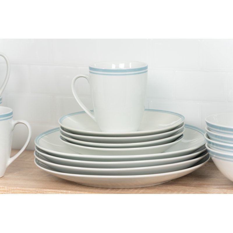 Ceramic Dinnerware Set - 16-Piece, Sky Blue