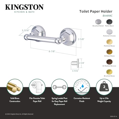 Kingston Brass BA4818BB Metropolitan Toilet Paper Holder, Brushed Brass
