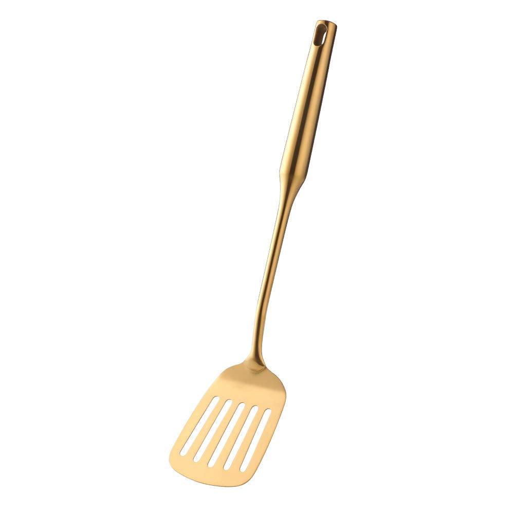 Buy THINGS Slotted Spatula,15.16inch Long Handle Gold -18/8(304) Stainless Steel Turner Spatula by BUY THINGS!