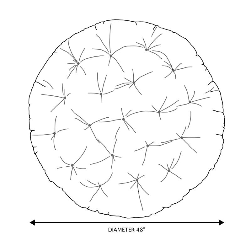 Lavender Round Papasan Cushion - 48 x 48 x 4