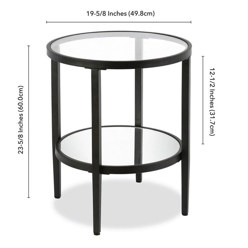 Contemporary Metal and Glass Side Table - Multiple Colors