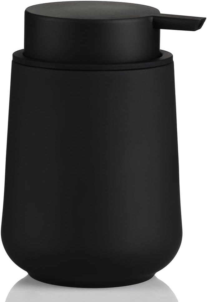 Skiennix Matte Black Liquid Hand Soap Dispenser - 11 oz Refillable Modern Minimalist Design for Bathroom & Kitchen