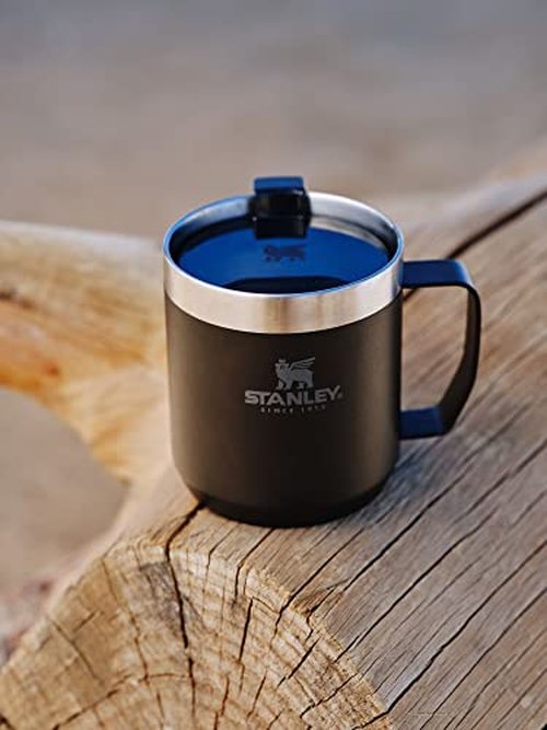 Stanley 1913 Classic Legendary Camp Travel Mug 0.35L - Keeps 1.5 Hours Hot - 3 Hours Cold - Dishwasher Safe - Stainless Steel Coffee Cup - BPA-Free - Matte Black