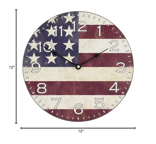 La Crosse 404-2631F 12 in. Americana Decorative Quartz Analog Wall Clock