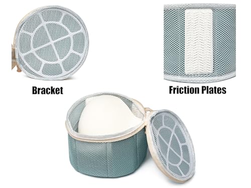 2 Pack Bra Laundry Bags for Washing Machine, Delicate Underwear Wash Bags with Anti-Deformation Structure & Fixed Friction Plates