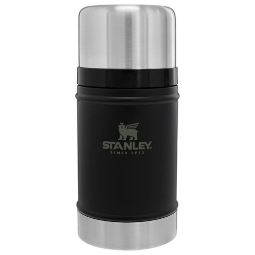 Stanley Classic Legendary Large Food Jar 24 oz | Vacuum Insulated Thermos Food Container | Wide Mouth Screw On Lid | Packable for Travel | Stainless Steel with Leakproof Lid | BPA-Free | Black 2.0
