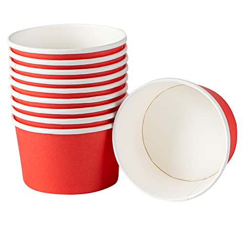 Coppetta 5-Ounce Dessert Cups, 200 Disposable Ice Cream Cups - Lids Sold Separately, Sturdy, Red Paper Frozen Yogurt Bowls, For Hot And Cold Foods, Perfect For Gelato Or Mousse - Restaurantware