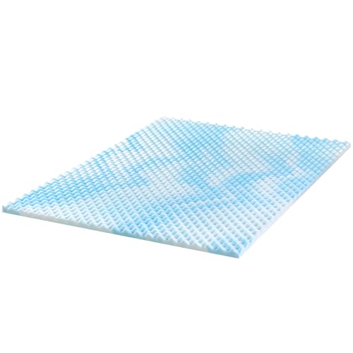 ZINUS 1.5 Inch Swirl Gel Cooling Memory Foam Mattress Topper, Smaller, More Convenient WonderBox Packaging, Cooling, Airflow Design, CertiPUR-US Certified, King