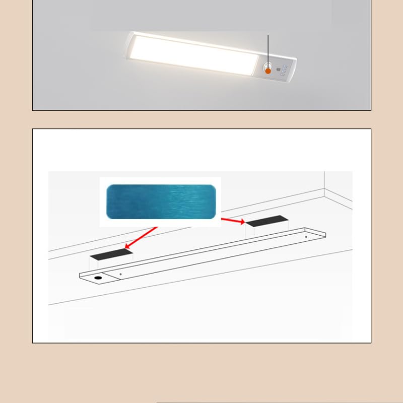 RecDec 10 Pack Under Cabinet Lights Mount Metal Plates Adhesive Backing Sticky Iron Strips Sticker for Magnetic Under Cabinet Lighting Rechargeable Motion Sensor Lights Wireless Under Counter Light
