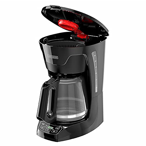 BLACK+DECKER CM1110B Programable 12-Cup Coffee Maker, Easy Pour, Non-Drip Carafe with Removable Filter Basket, Black