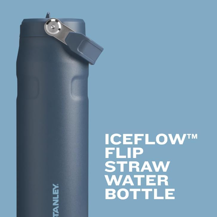 Stanley IceFlow 2.0 Water Bottle - 16 OZ Insulated Stainless Steel | Lightweight, Leak-Resistant & BPA-Free | Ash Color