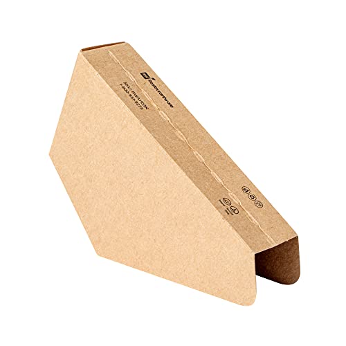 Restaurantware Bio Tek 4 x 1.25 x 2.25 Inch Single Taco Holder 200 Greaseproof Stand Up Taco Holder - Small Self-Standing Kraft Paper Paper Taco Holder Freezable