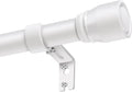 Skiennix Heavy-Duty Adjustable Curtain Rod - 30 to 90 Inch - Matte White, Fits 30-84 Inch Windows