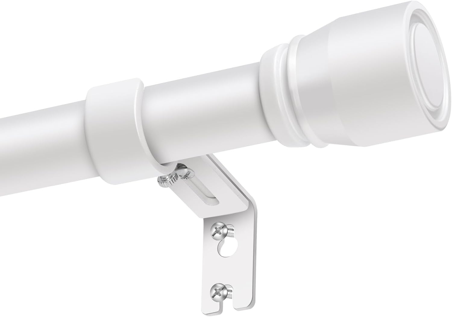 Skiennix Heavy-Duty Adjustable Curtain Rod - 30 to 90 Inch - Matte White, Fits 30-84 Inch Windows